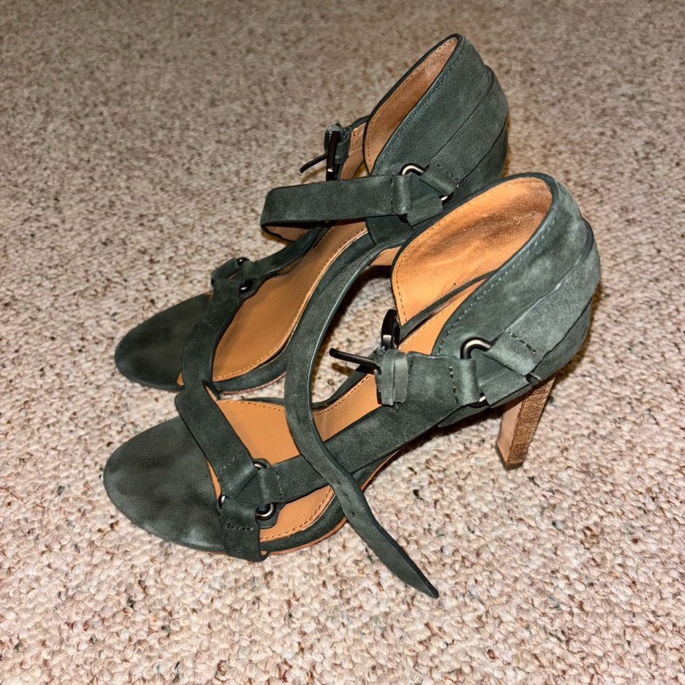 Elie Tahari Green Strappy Stiletto Heels